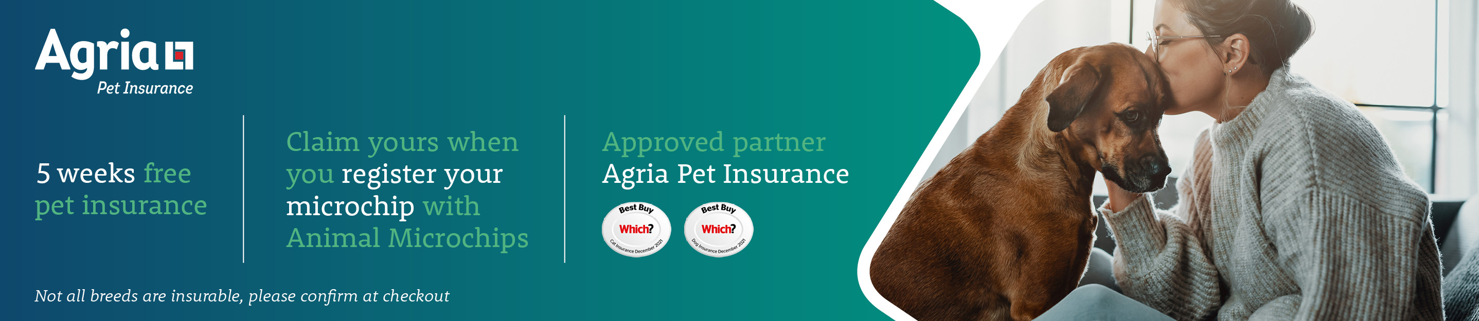5 weeks free Agria Pet Insruance